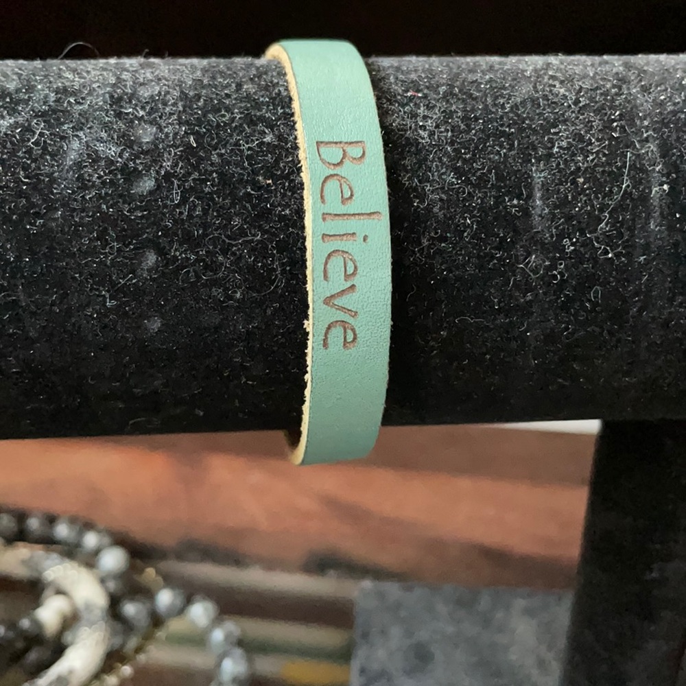 Believe Leather Bracelet Turquoise